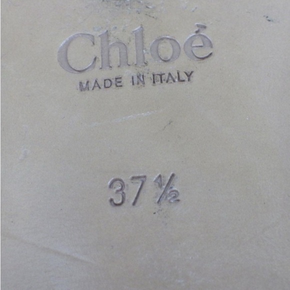 🛑 1 hour sale. Chloe, Women's Leather Two-Tone Flat Lazise Sandals Size 37.5 COA - Picture 7 of 13